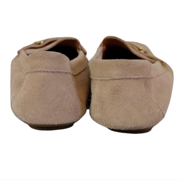 NEW Calvin Klein Soft Suede Tan Loafers Gold Emblem size 8 - Picture 6 of 10